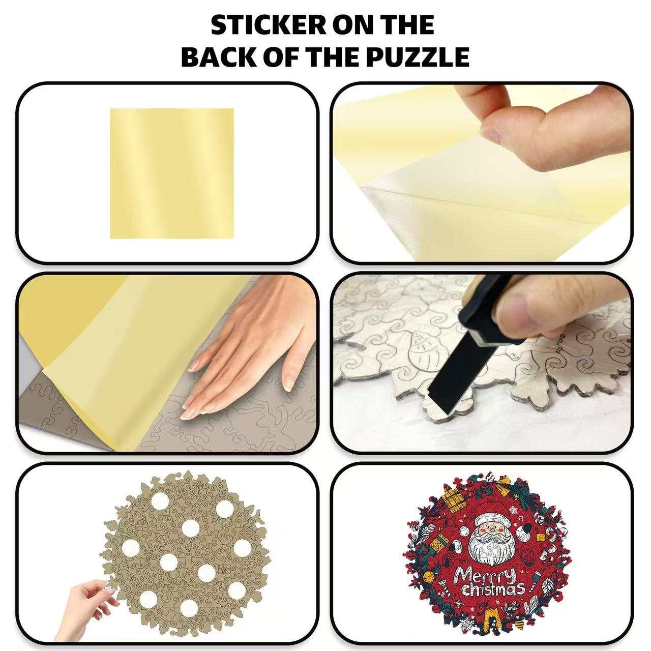 Merry Christmas Wreath Shaped Wooden Puzzle