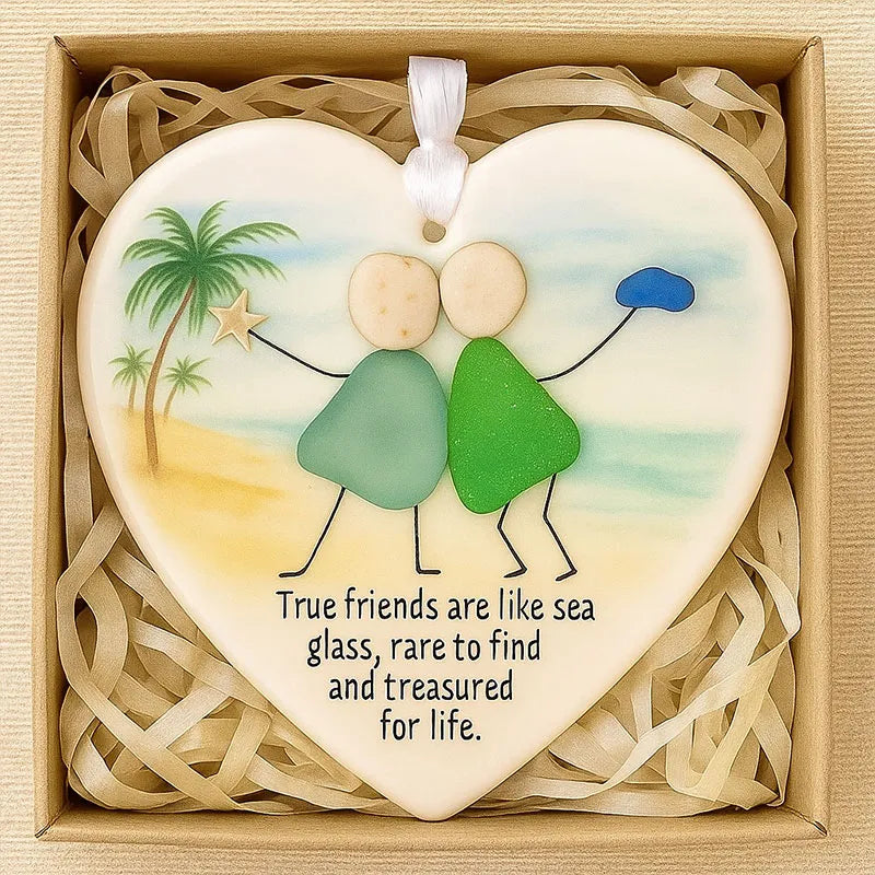 🎄 Christmas Mega Sale — True Friendship Sea Glass Ornament