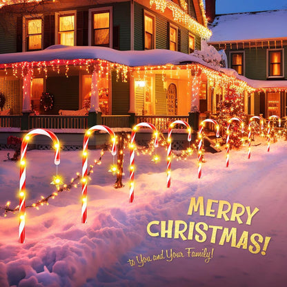🎄 Christmas Flash Sale 🎅 65% OFF ✨ Solar Candy Cane Path Lights — Light Up Your Christmas Yard!