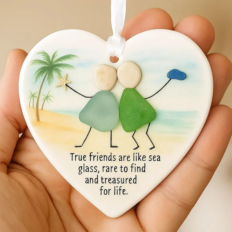 🎄 Christmas Mega Sale — True Friendship Sea Glass Ornament