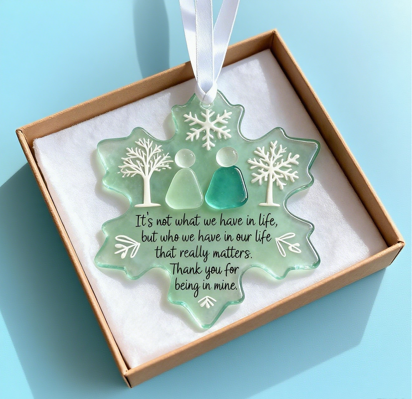 🌊❄️Snowflake-Shaped Sea Glass Friendship Decor❄✨ Shaped by Nature & Crafted by Hand!