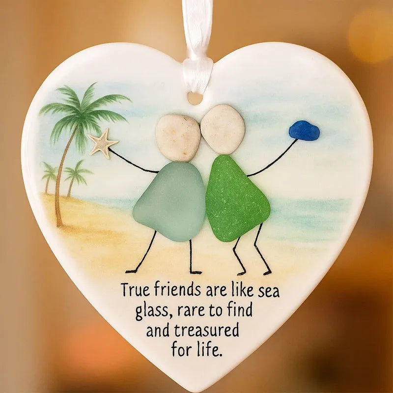 🎄 Christmas Mega Sale — True Friendship Sea Glass Ornament