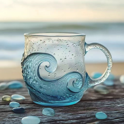 🌊✨ Artisan Ocean Wave Mug – Hold a Piece of the Sea