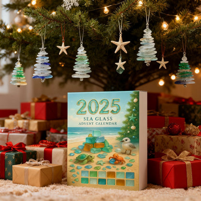 🌊🎄Sea Glass Christmas Tree Advent Calendar-2D Acrylic Christmas Tree Countdown Calendar