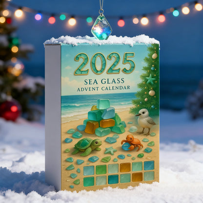 🌊🎄Sea Glass Christmas Tree Advent Calendar-2D Acrylic Christmas Tree Countdown Calendar