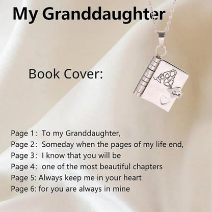 For Granddaughter – “The Most Beautiful Chapter” Book Pendant Necklace ✨