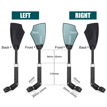 Retractable Bicycle Anti-glare Rearview Mirror