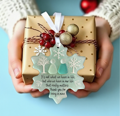 🌊❄️Snowflake-Shaped Sea Glass Friendship Decor❄✨ Shaped by Nature & Crafted by Hand!