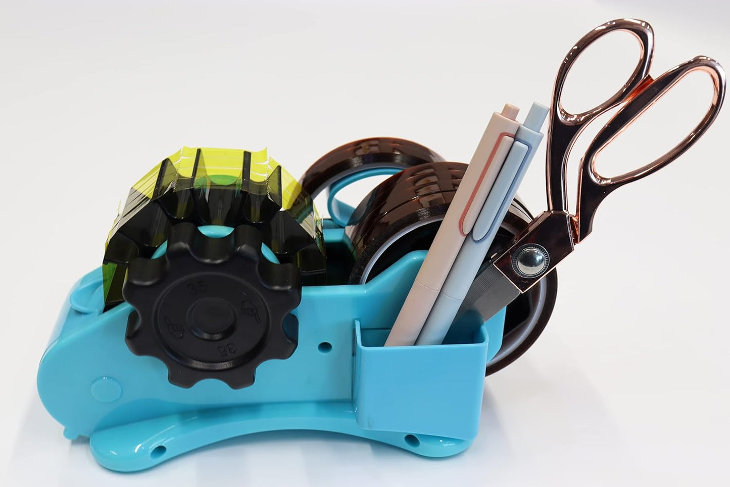 Sublimation Tape Dispenser – Dual Reel Heat Tape Cutter with Pen & Tool Compartments