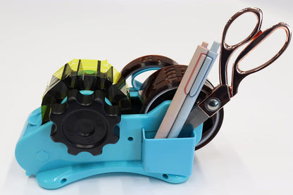 Sublimation Tape Dispenser – Dual Reel Heat Tape Cutter with Pen & Tool Compartments