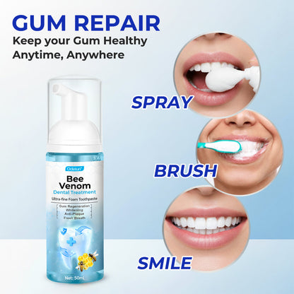 ODEIUN™ MicroSmile Bee Venom Ultra-Fine Foam Toothpaste + Tongue Scraper