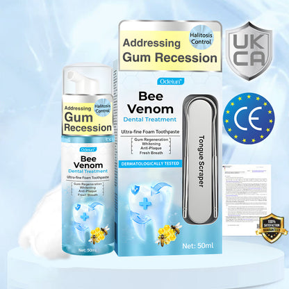 ODEIUN™ MicroSmile Bee Venom Ultra-Fine Foam Toothpaste + Tongue Scraper