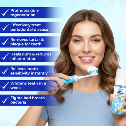 ODEIUN™ MicroSmile Bee Venom Ultra-Fine Foam Toothpaste + Tongue Scraper