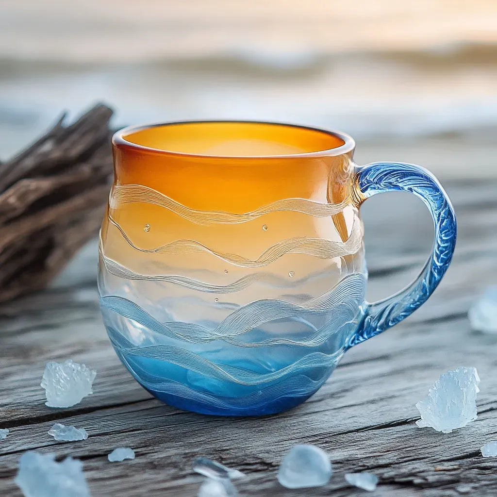 🌊✨ Artisan Ocean Wave Mug – Hold a Piece of the Sea