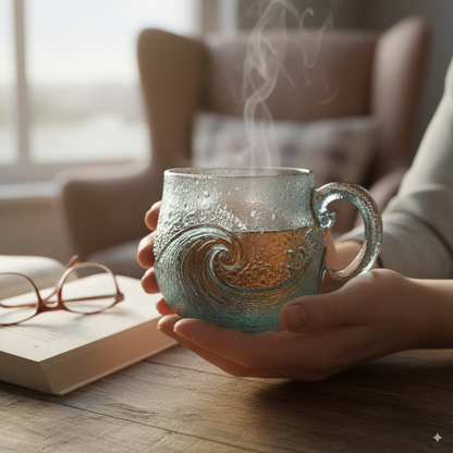 🌊✨ Artisan Ocean Wave Mug – Hold a Piece of the Sea