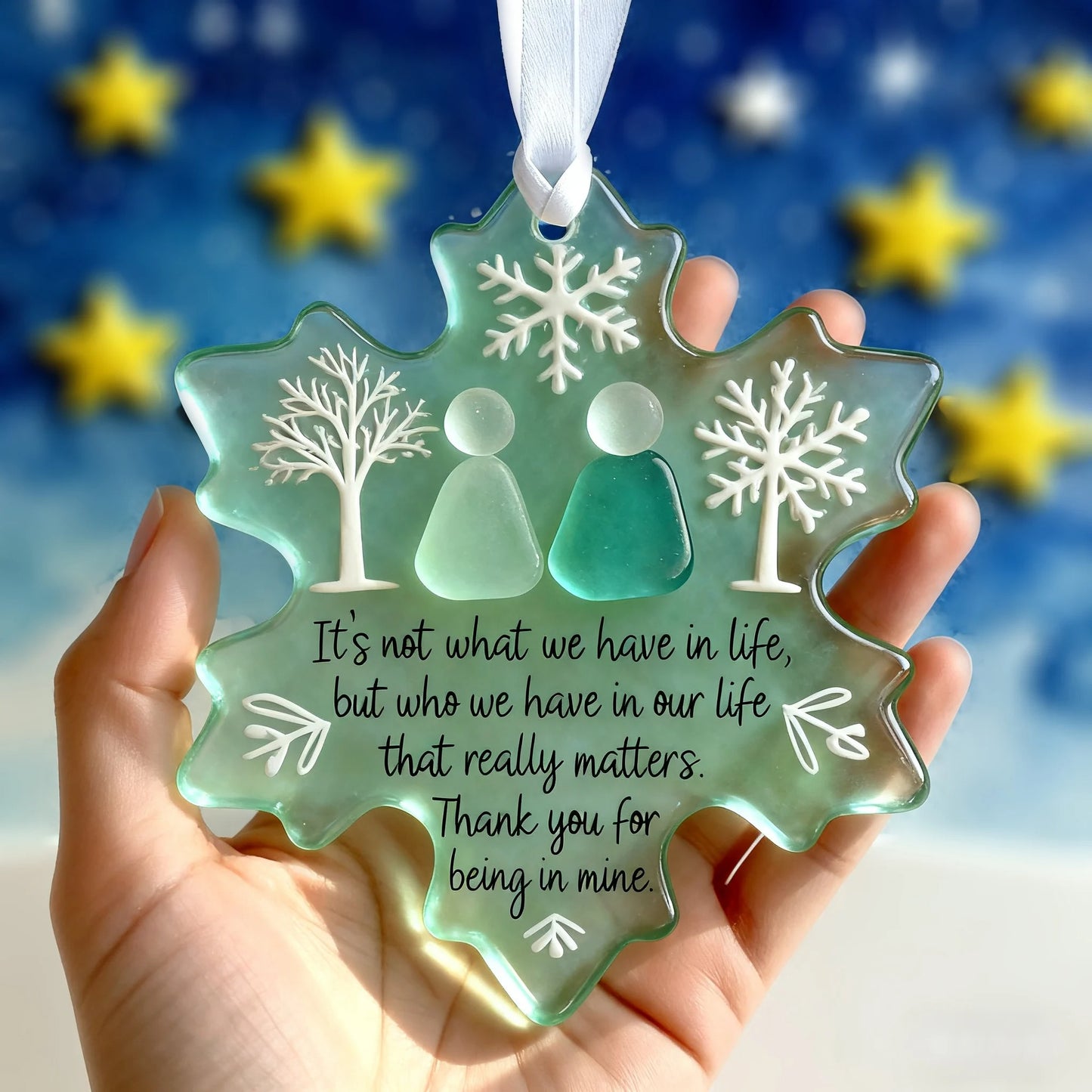 🌊❄️Snowflake-Shaped Sea Glass Friendship Decor❄✨ Shaped by Nature & Crafted by Hand!