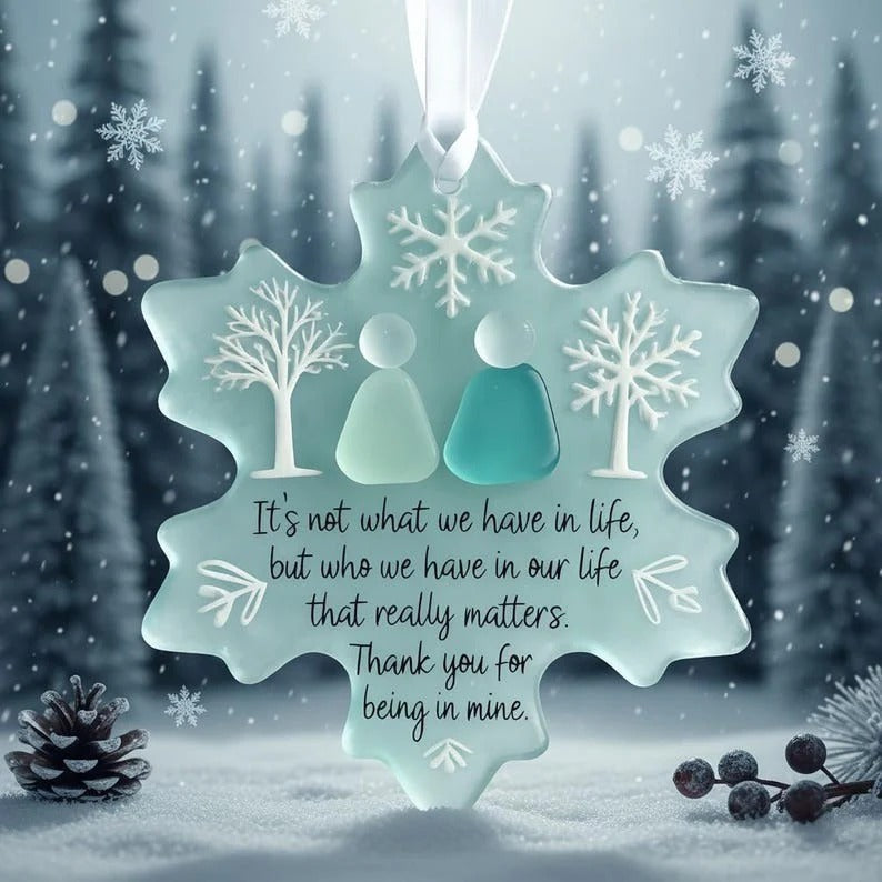 🌊❄️Snowflake-Shaped Sea Glass Friendship Decor❄✨ Shaped by Nature & Crafted by Hand!