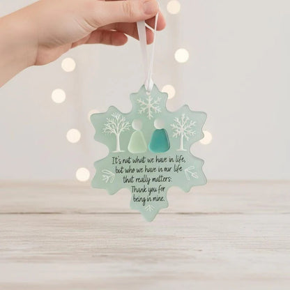 🌊❄️Snowflake-Shaped Sea Glass Friendship Decor❄✨ Shaped by Nature & Crafted by Hand!