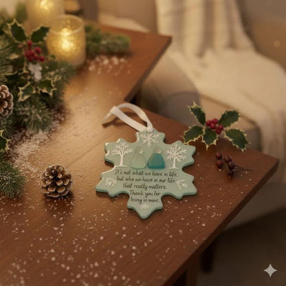 🌊❄️Snowflake-Shaped Sea Glass Friendship Decor❄✨ Shaped by Nature & Crafted by Hand!