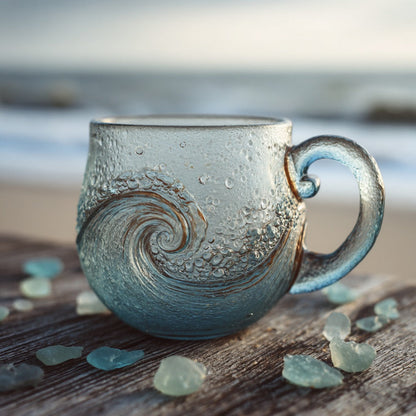 🌊✨ Artisan Ocean Wave Mug – Hold a Piece of the Sea